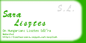 sara lisztes business card